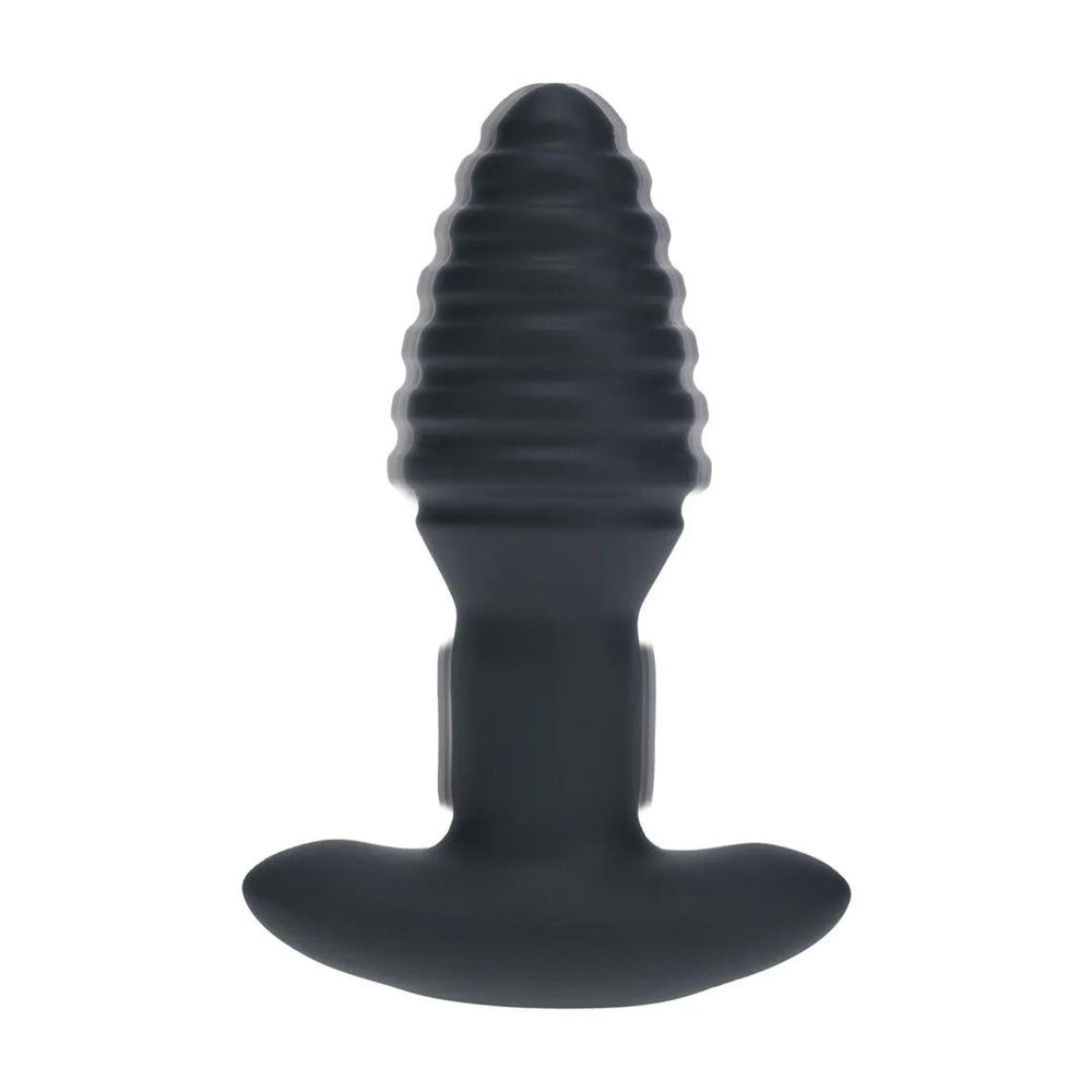 Korek analny Levelz wibrujący rotacyjny karbowany silikonowy czarny 12,5 cm