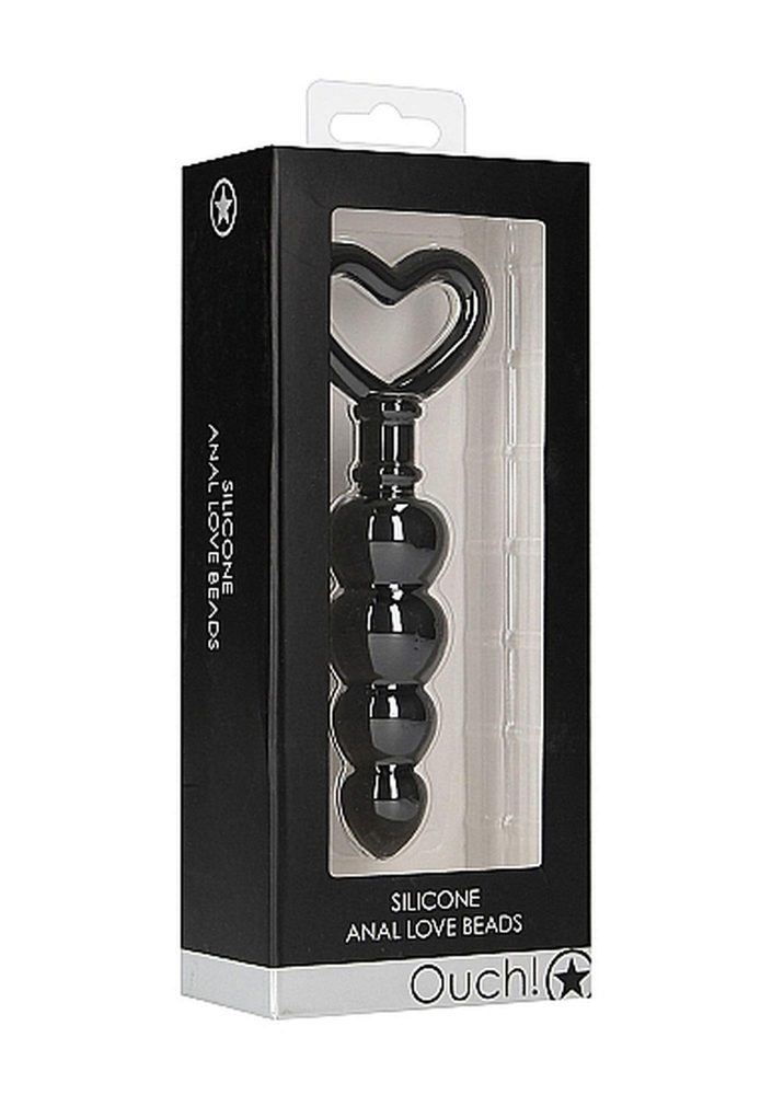 Łańcuszek kulek analnych silikonowy Ouch! czarny 9 cm