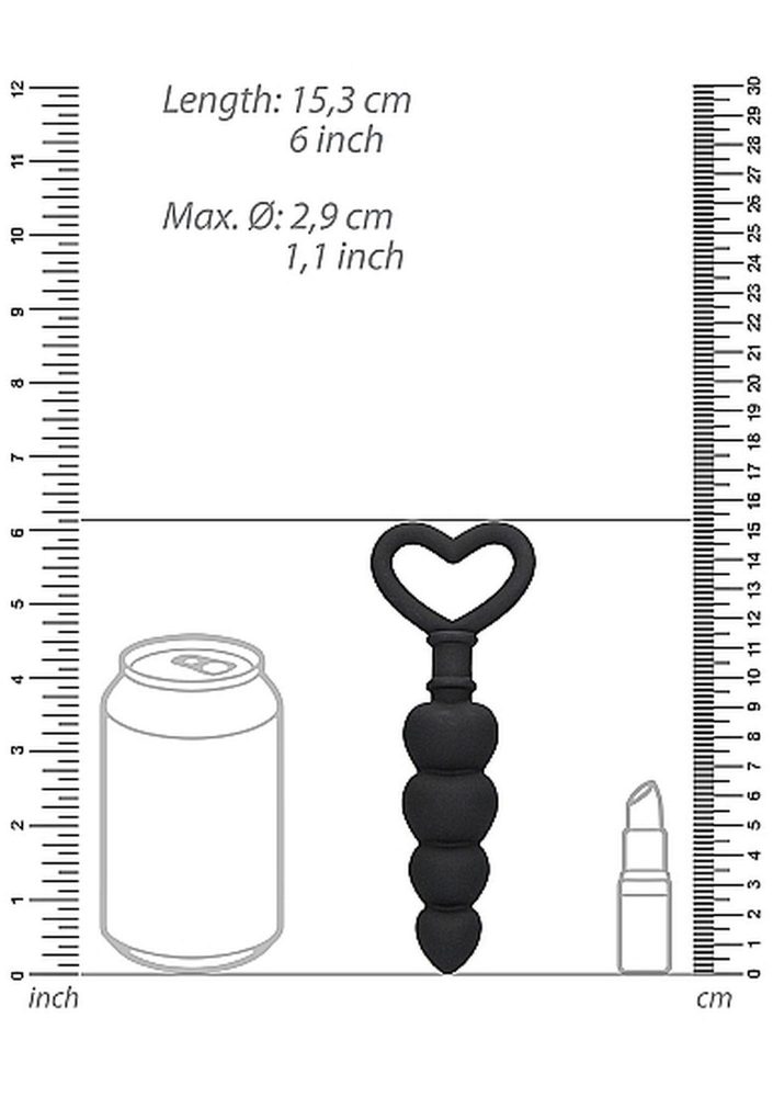 Łańcuszek kulek analnych silikonowy Ouch! czarny 9 cm