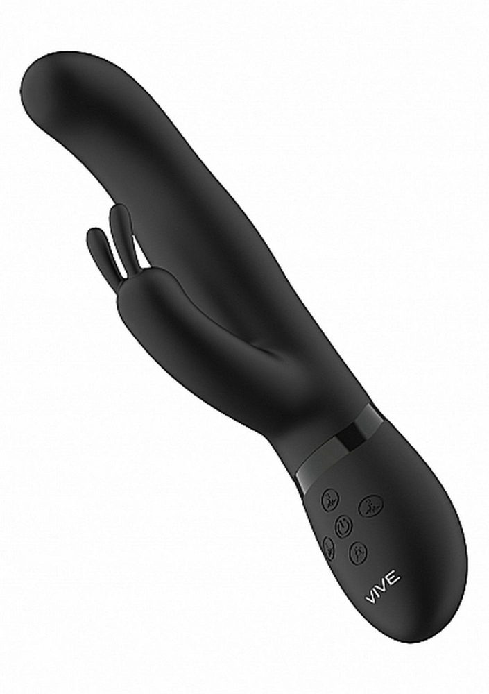 Wibrator króliczek Vive Izara z obrotowymi kulkami czarny USB