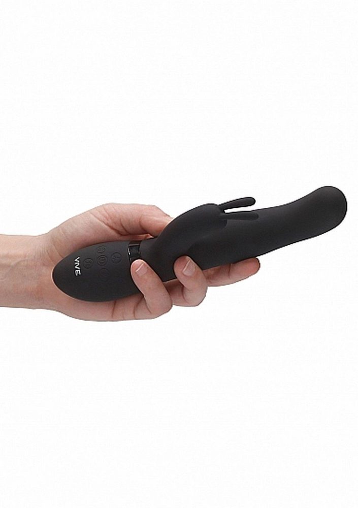 Wibrator króliczek Vive Izara z obrotowymi kulkami czarny USB