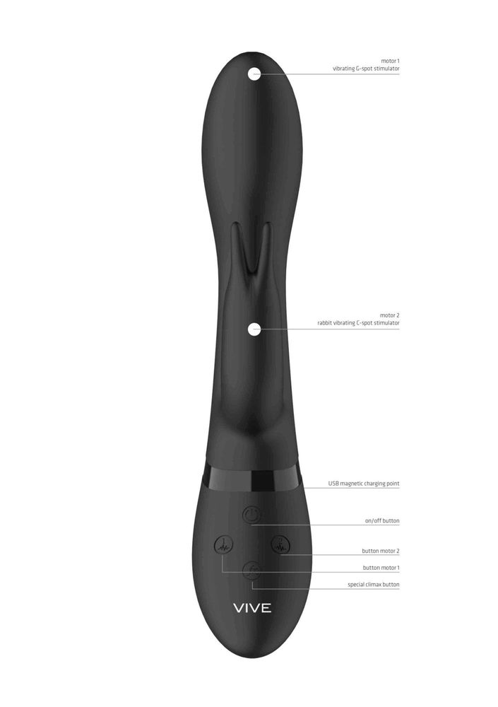 Wibrator króliczek Zosia G Spot czarny USB