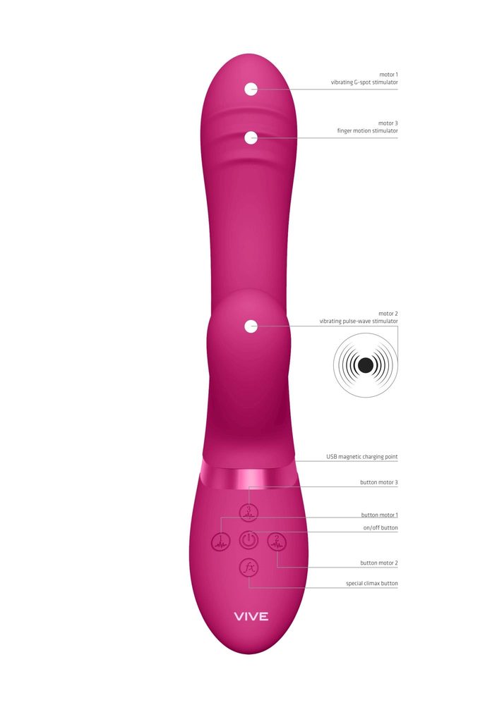 Wibrator króliczek Vive Tani różowy silikonowy USB