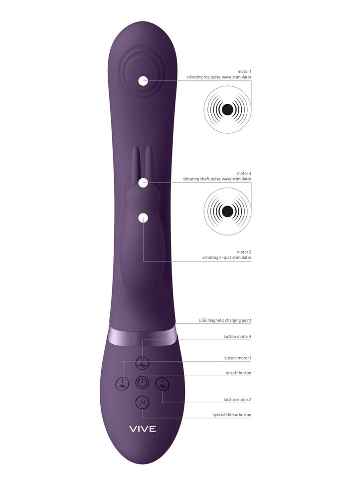 Wibrator króliczek Vive May Pulse Wave fioletowy USB