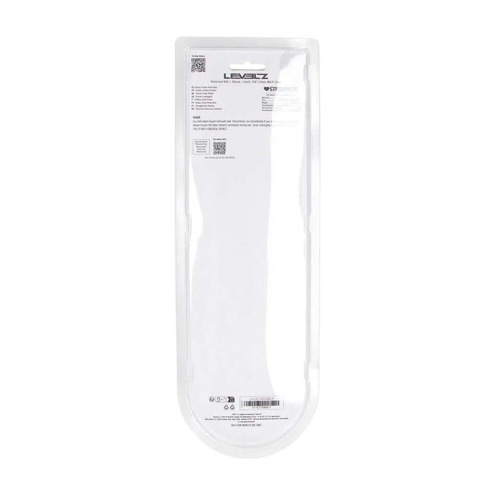 Silikonowe kulki analne okrągłe Levelz S czarne 23cm