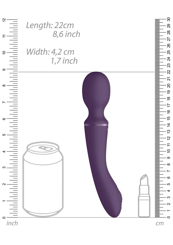 Różdżkowibrator silikonowy Vive Enora fioletowy USB 22 cm