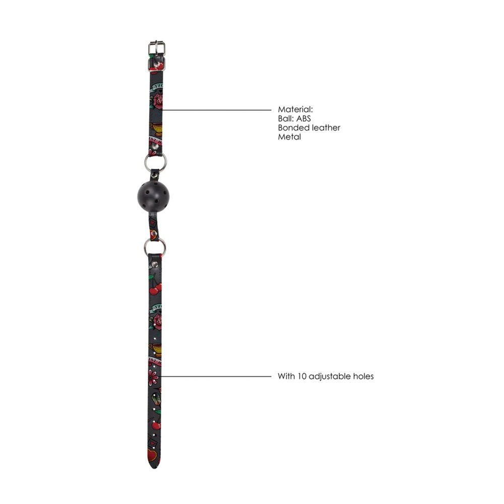 Oddychający knebel z kulką Ouch! 63 cm