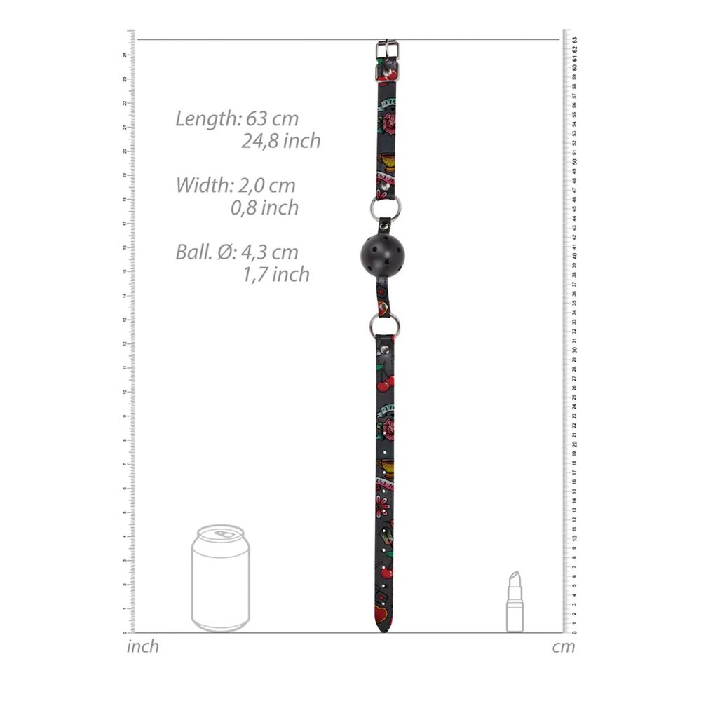 Oddychający knebel z kulką Ouch! 63 cm