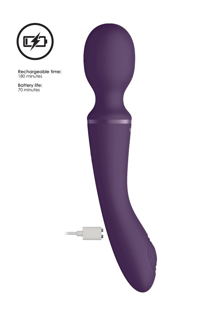 Różdżkowibrator silikonowy Vive Enora fioletowy USB 22 cm