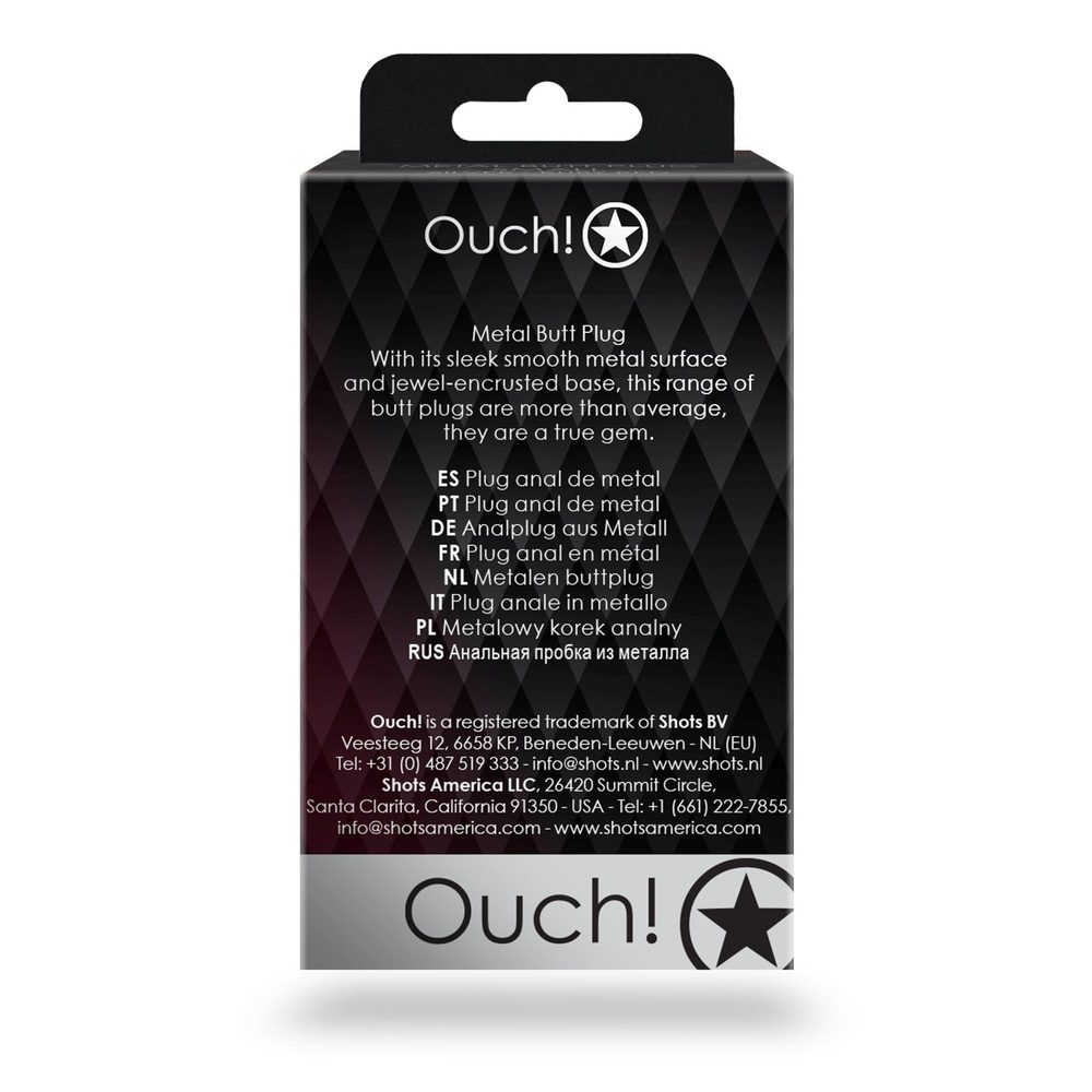 Zatyczka analna z klejnotem Ouch złota mała 6 cm
