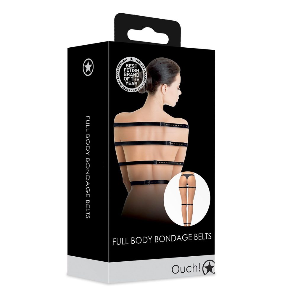 Pasy bondage na całe ciało Ouch! 7 regulowanych skóra PU