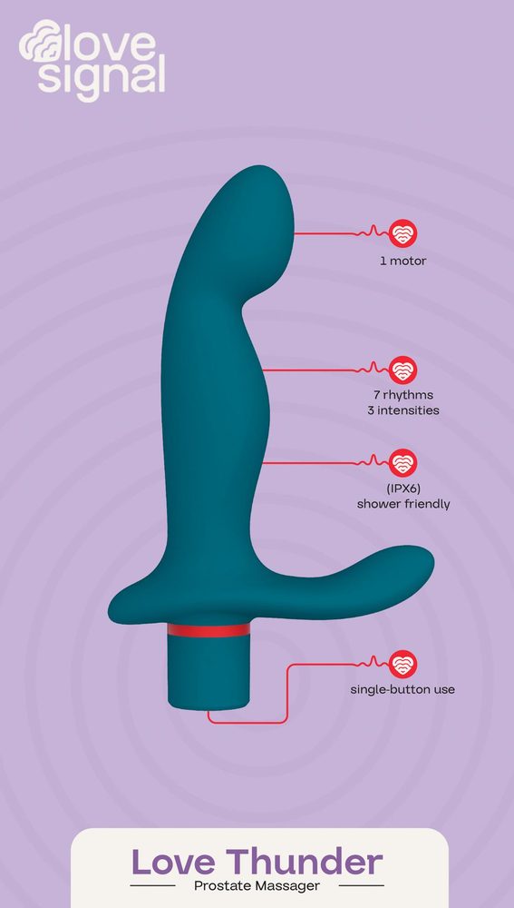 Masażer prostaty Love Thunder Dream Toys silikonowy USB 15 cm