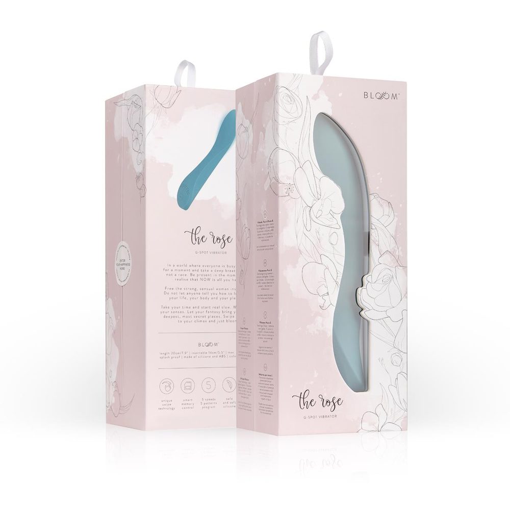 Wibrator punktu G Rose Bloom niebieski USB 20 cm