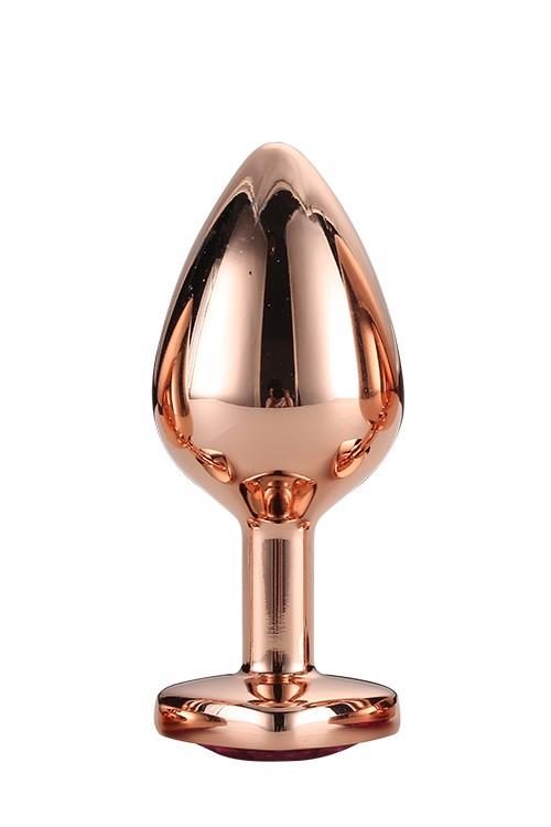 Korek analny Gleaming Love aluminiowy różowe złoto medium 3,4 cm
