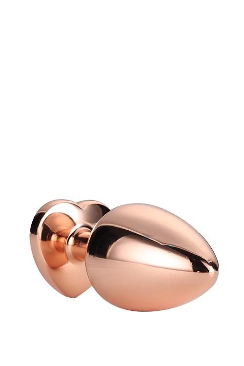 Korek analny Gleaming Love aluminiowy różowe złoto medium 3,4 cm