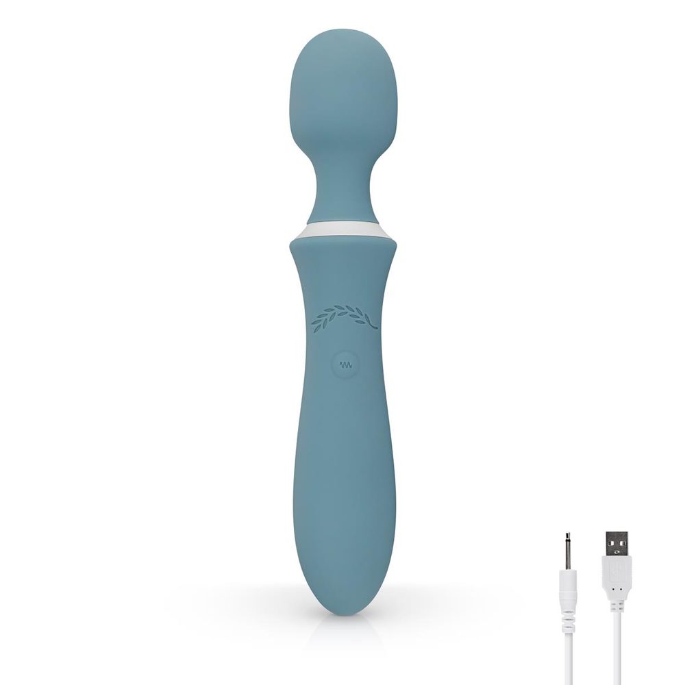 Wibrator różdżkowy Orchidea Bloom niebieski silikonowy USB 23 cm