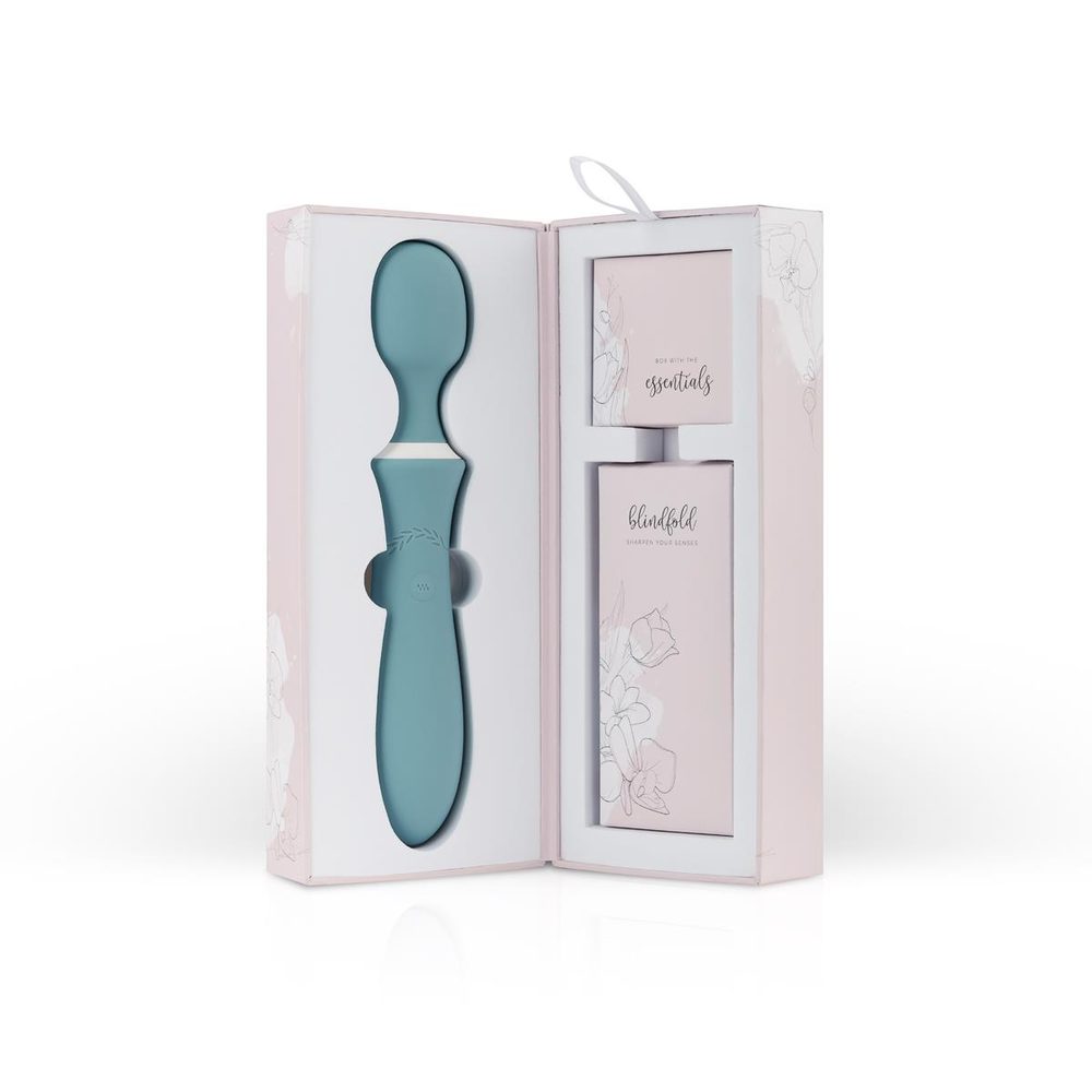 Wibrator różdżkowy Orchidea Bloom niebieski silikonowy USB 23 cm