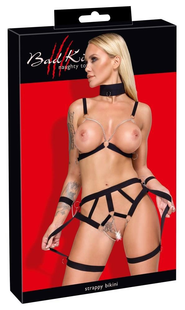 Uprząż bondage Bad Kitty Strap Bikini czarna XL