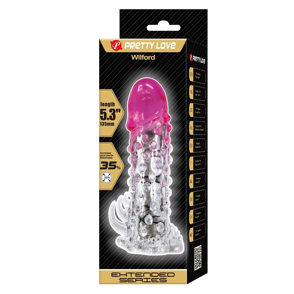 Przedłużka penisa Wilford Pretty Love 13,5 cm wodoodporna z analnym