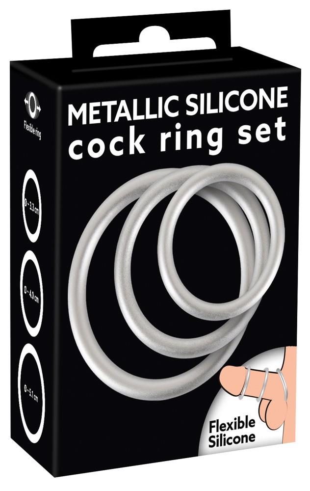 Pierścienie erekcyjne silikonowe metaliczne You2Toys 3 rozmiary