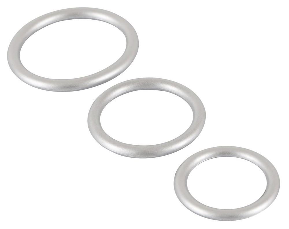 Pierścienie erekcyjne silikonowe metaliczne You2Toys 3 rozmiary