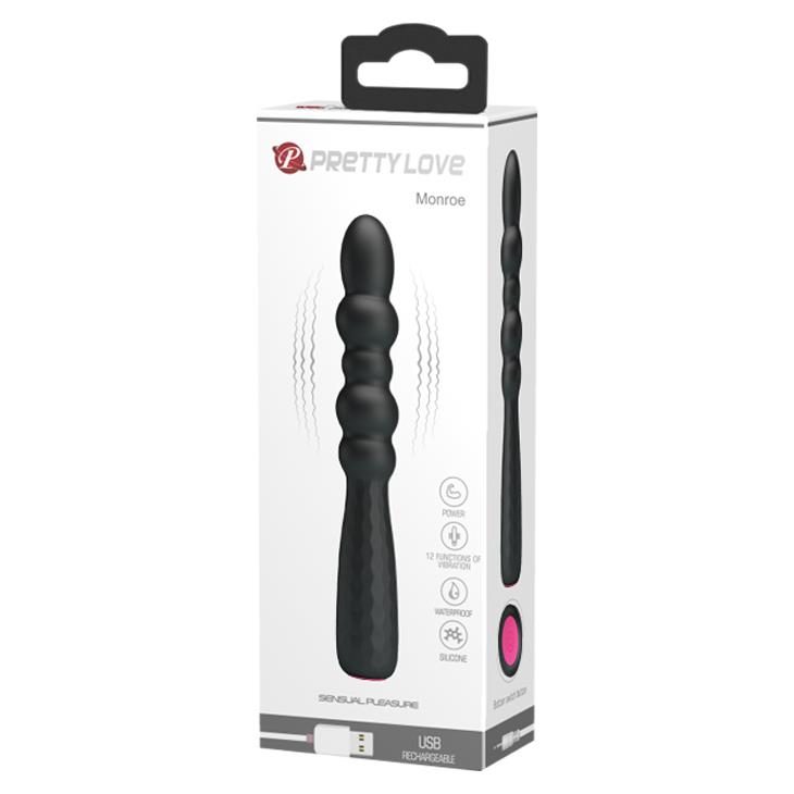 Wibrator punktu G Pretty Love Monroe 12 funkcji silikonowy czarny USB