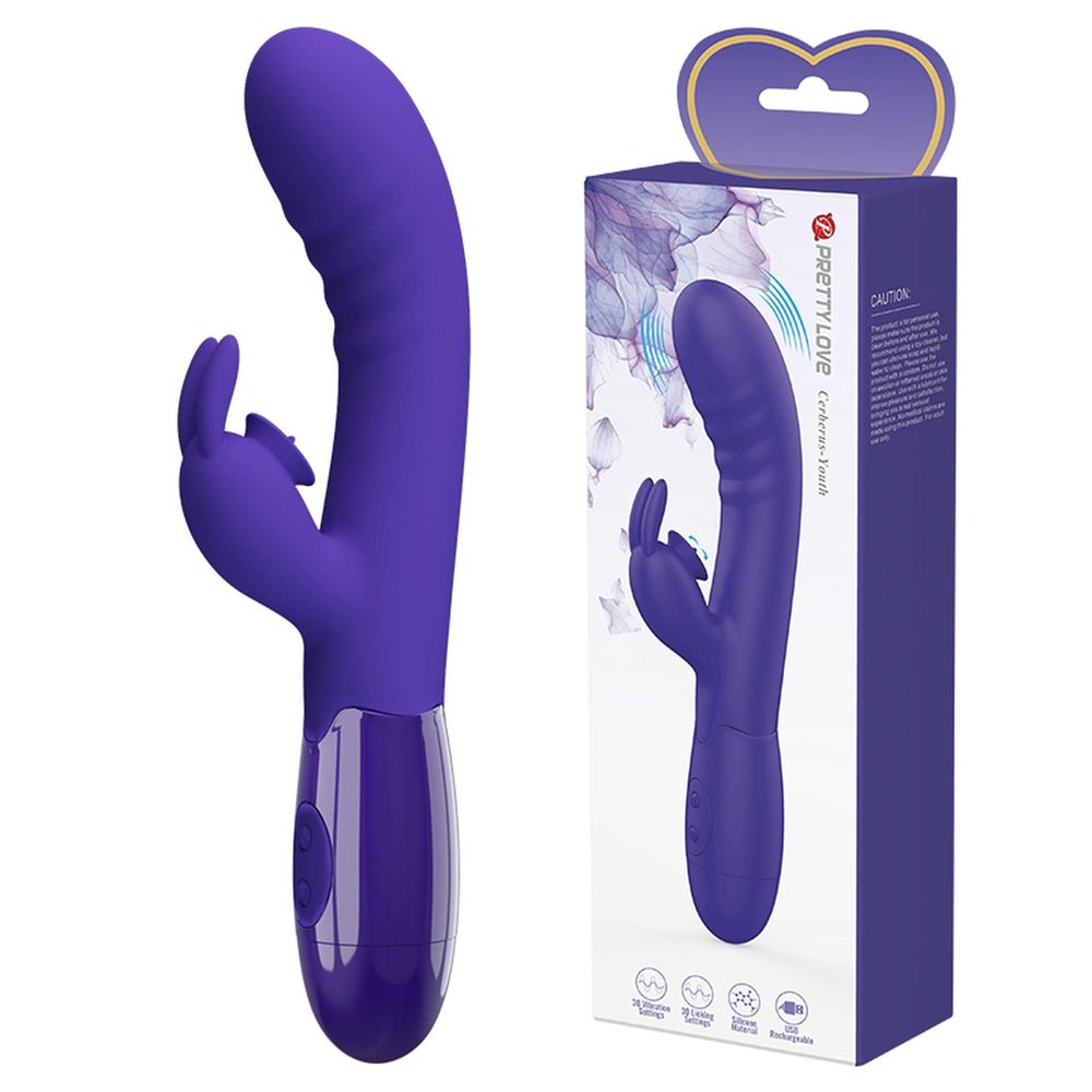 Wibrator króliczek Pretty Love Cerberus 30 funkcji wibracji i lizania