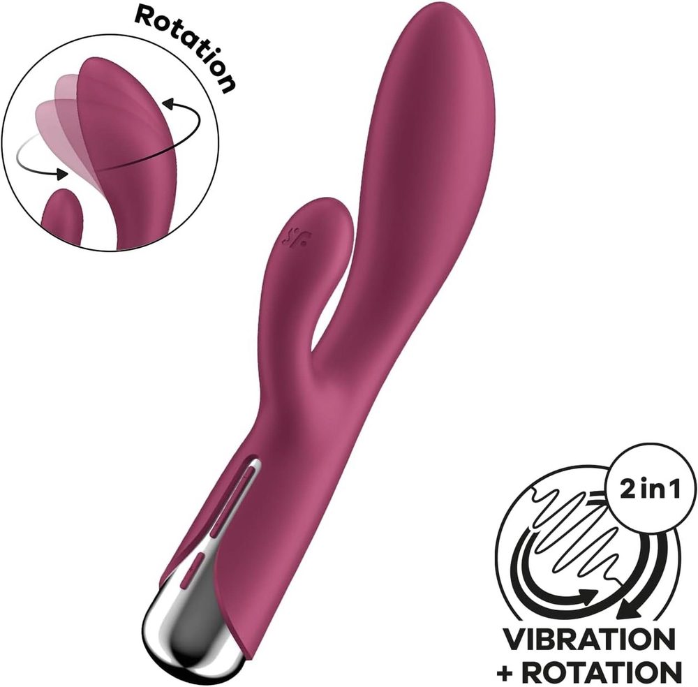 Wibrator króliczek z rotacją Satisfyer Spinning Rabbit 1 czerwony USB