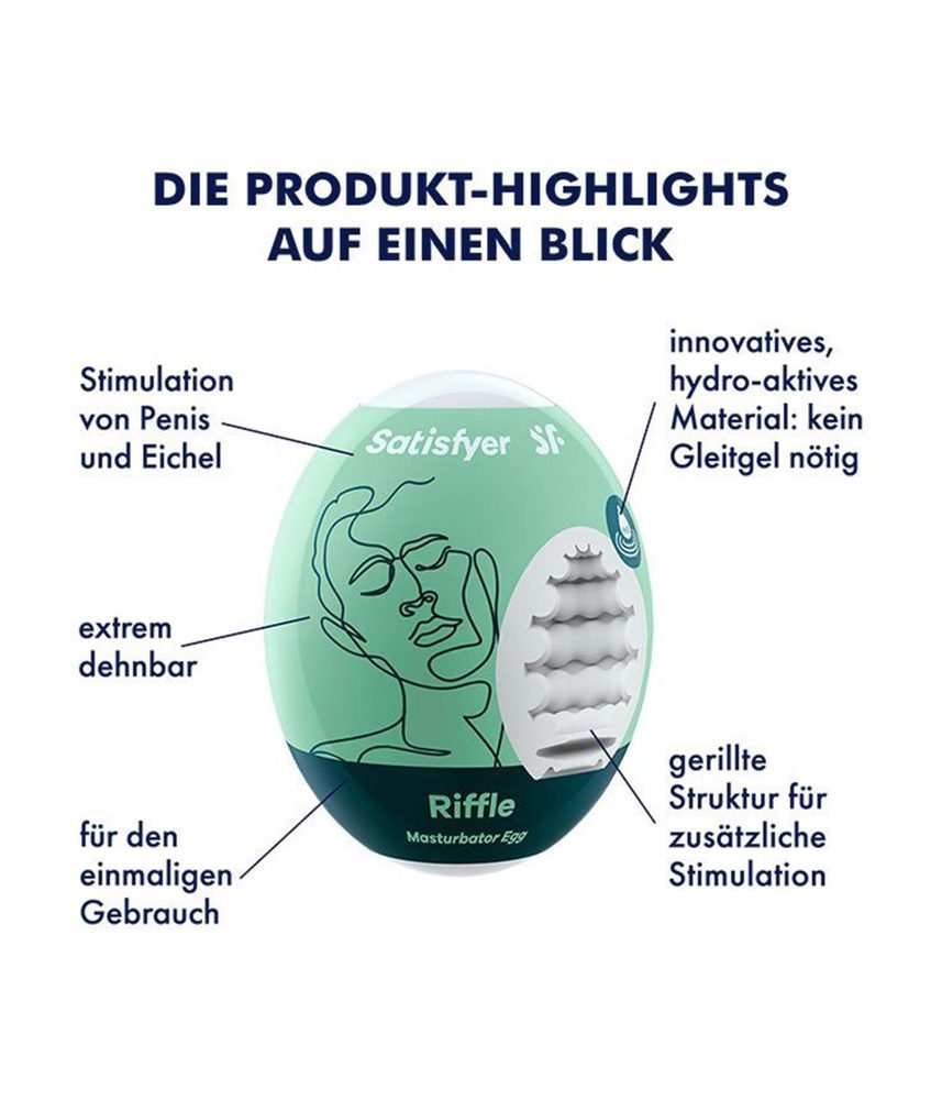 Jajko masturbator hydroaktywne Satisfyer Eggcited Riffle jasnozielone 7 cm