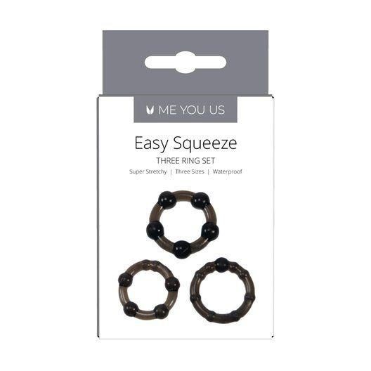 Zestaw pierścieni Easy Squeeze Me You Us czarny