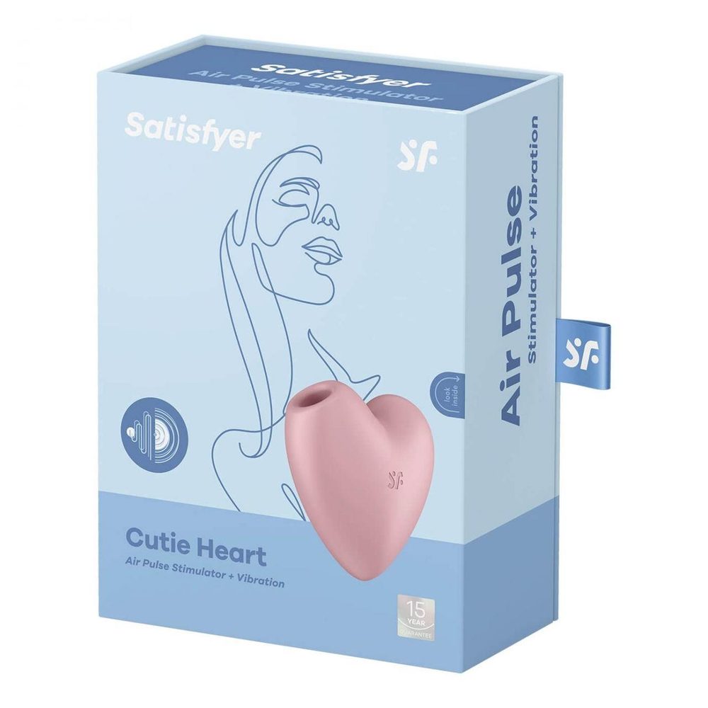 Stymulator łechtaczki Satisfyer Cutie Heart jasnoczerwony silikonowy USB