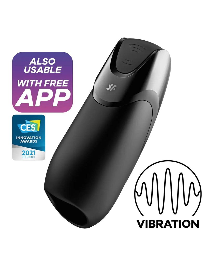 Masturbator Satisfyer Men Vibration+ z wibracją i aplikacją czarny