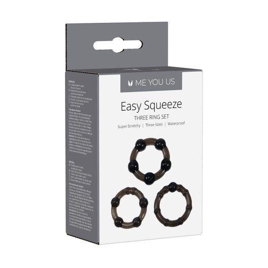 Zestaw pierścieni Easy Squeeze Me You Us czarny