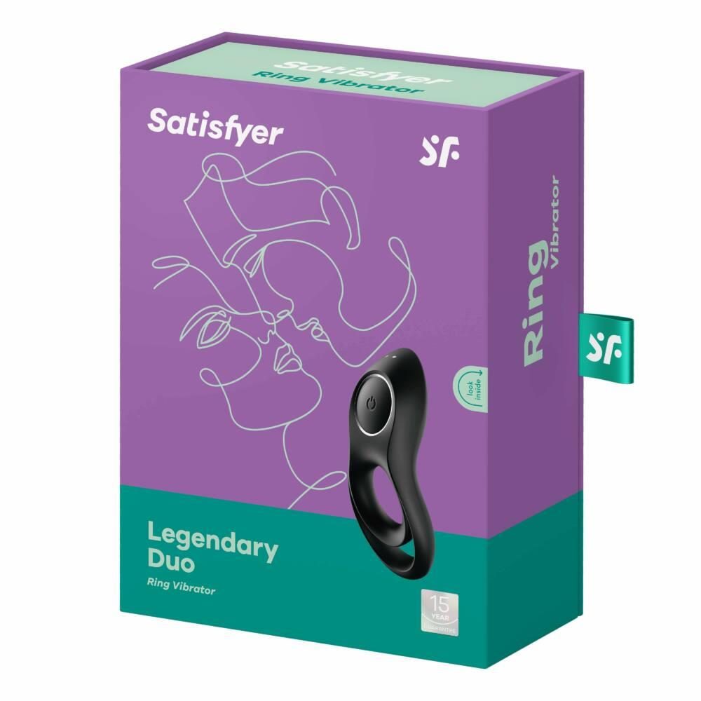 Pierścień wibrujący podwójny Satisfyer Legendary Duo czarny silikonowy