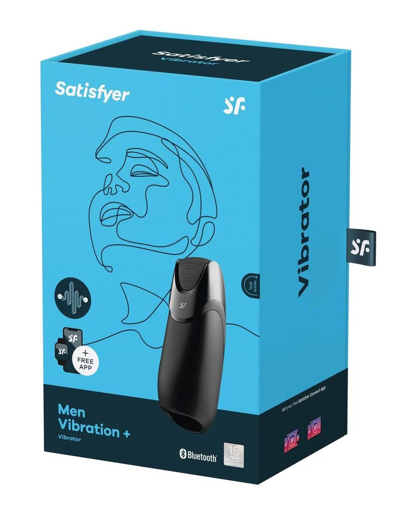Masturbator Satisfyer Men Vibration+ z wibracją i aplikacją czarny