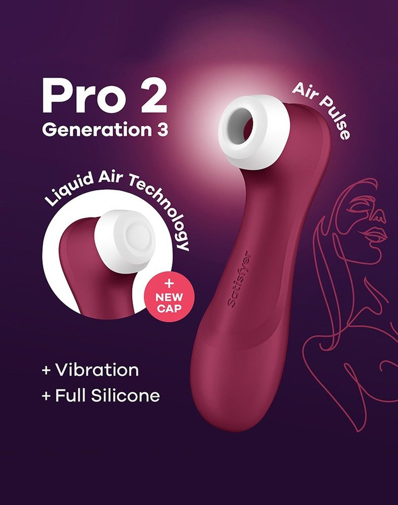 Stymulator łechtaczki Satisfyer Pro 2 Liquid Air bordowy USB