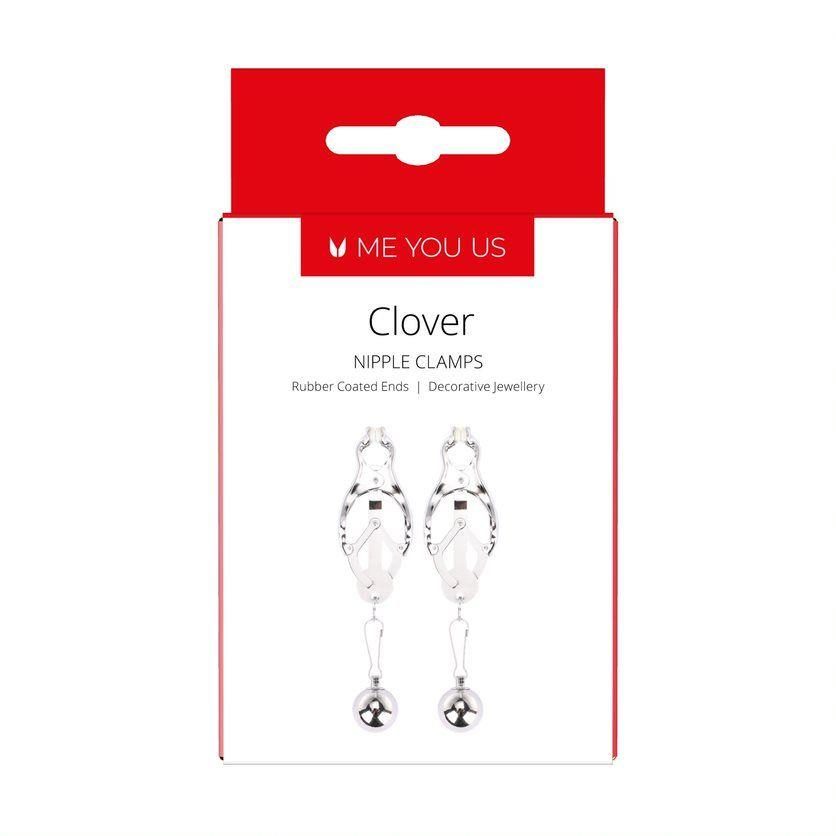 Klipsy na sutki Me You Us Clover srebrne