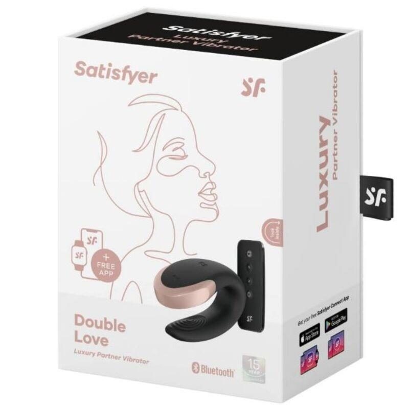 Wibrator Satisfyer Double Love dla pary czarny silikonowy USB 9cm