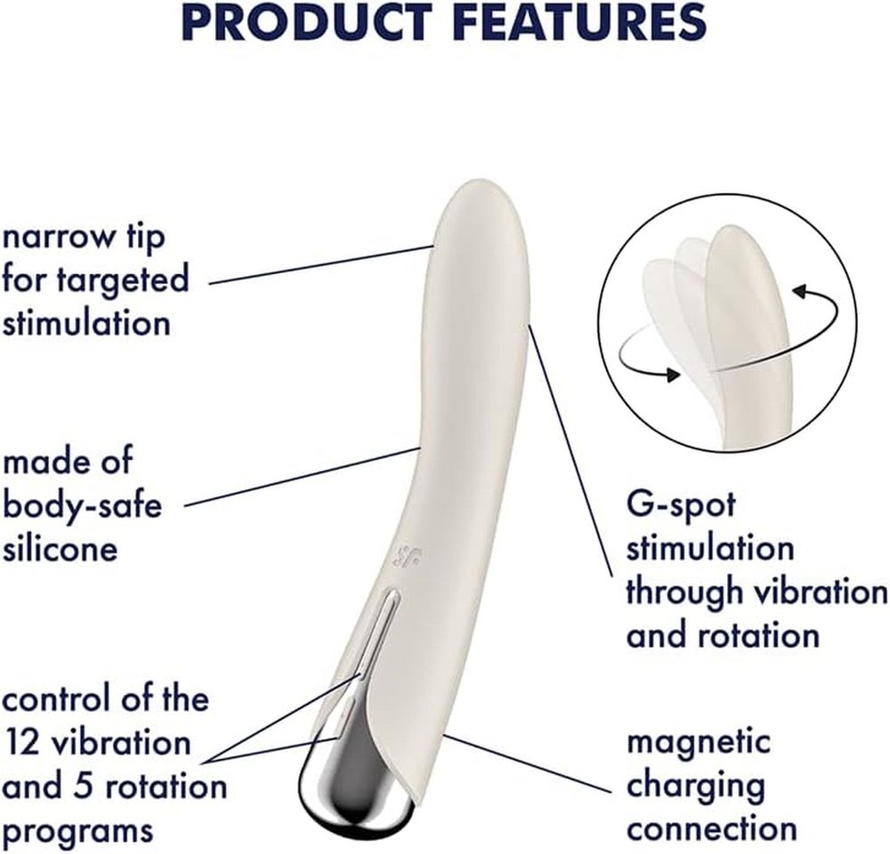 Wibrator obrotowy Satisfyer Spinning Vibe 1 beżowy USB