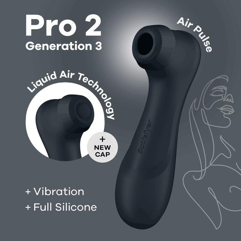 Stymulator łechtaczki Satisfyer Pro 2 Generation 3 Liquid Air czarny