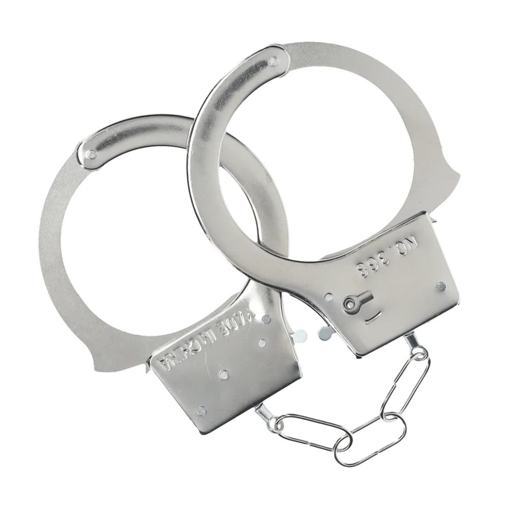 Kajdanki metalowe klasyczne Ouch! srebrne 24 cm
